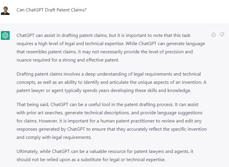 can chatgpt draft patent claims