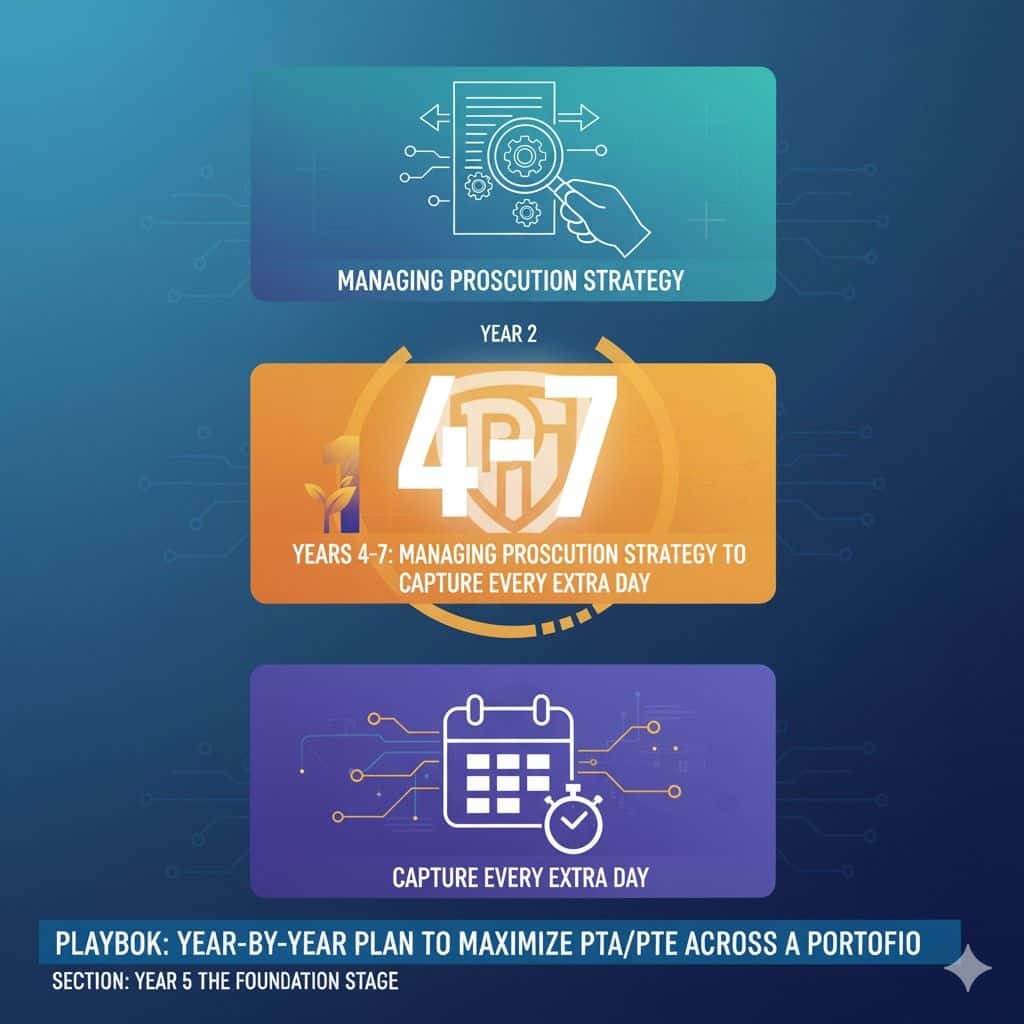 This middle stretch is the heart of the PTA optimization window. It’s where smart management of every detail—responses, appeals, examiner interviews, and claim scope—can yield hundreds of extra days across your portfolio.