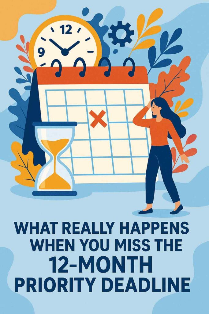 Missing a 12-month priority deadline isn’t ideal, but it’s far from the end. What really matters is what you do next — how quickly you move, how well you communicate, and how clearly you plan your next steps.