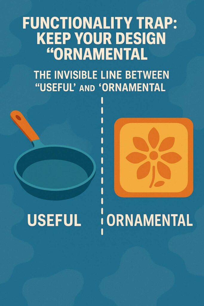 This is why the line between useful and ornamental feels so slippery. Every product has a job to do, and that job often shapes the outside. But the real question is whether the outside is shaped only by the job, or shaped by you.