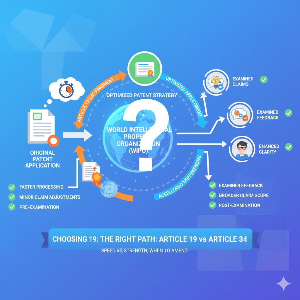 We help you interpret the search report, assess your technical strengths, and decide whether to move forward with Article 19 for speed or Article 34 for power.