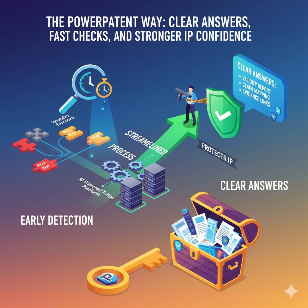 PowerPatent focuses on simple words because simple words lead to strong decisions. When you understand your claims in clear terms, you can explain them to investors without stumbling.