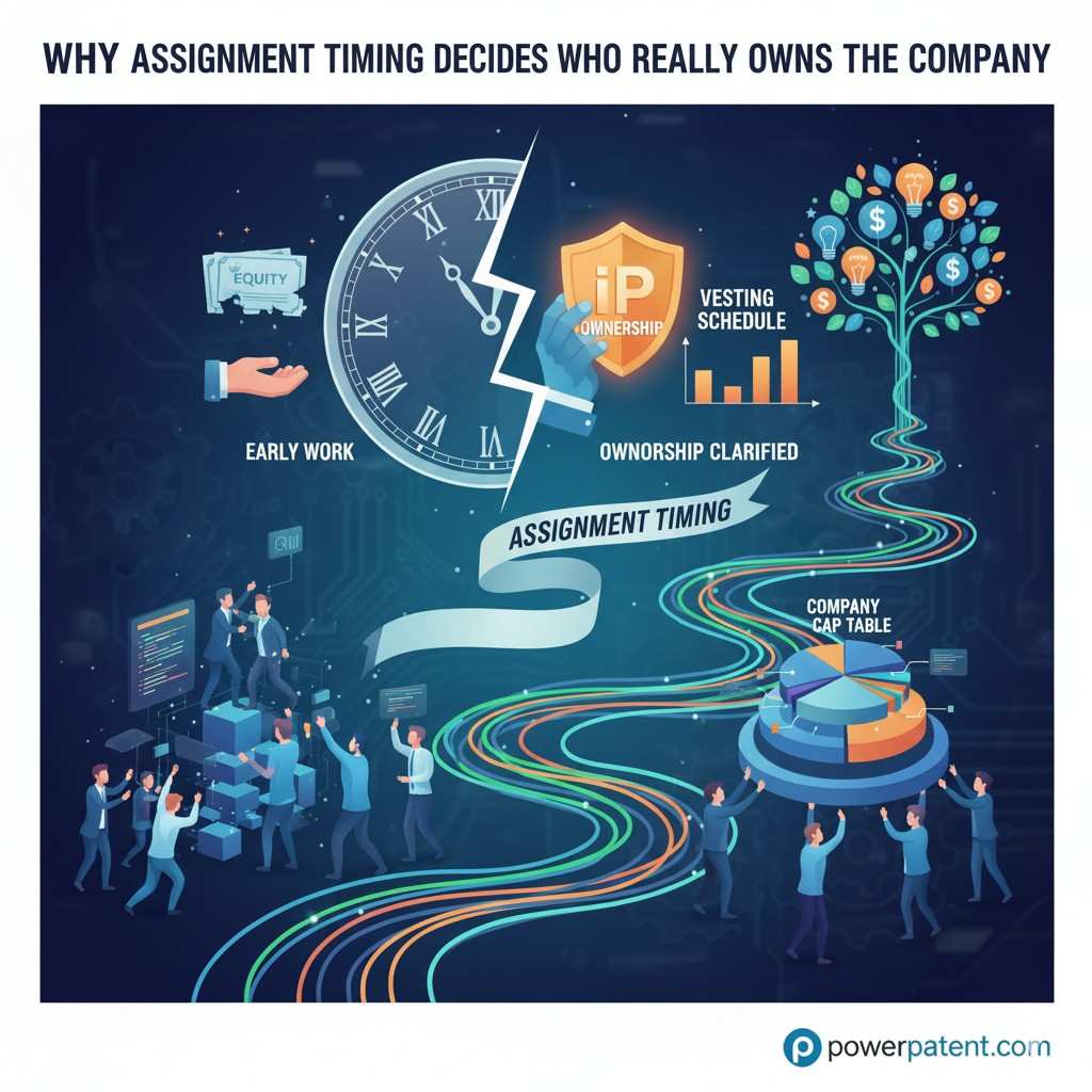 Even when signed, catch-up assignments can be weaker. They may be challenged. They may require disclosures. They may complicate patent filings.