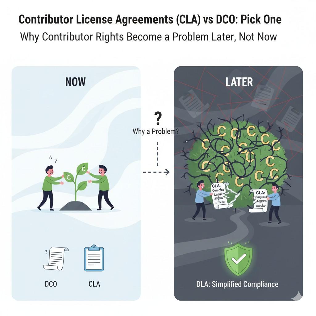 Licenses define how code can be used, not who owns the underlying rights. Without a clear contributor agreement, each contributor may still own their piece, even if they allowed you to use it.