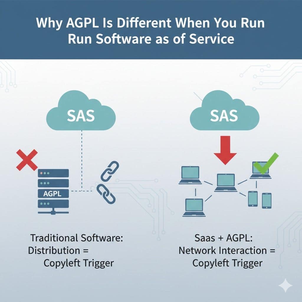 Interaction can mean API calls, background jobs, or even internal tools exposed through the product. If AGPL code plays a role in delivering value to the user, the license can come into play.