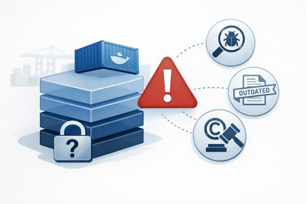 Others pull in nested dependencies with unclear terms. When these sit inside an image for years, they become hard to trace.