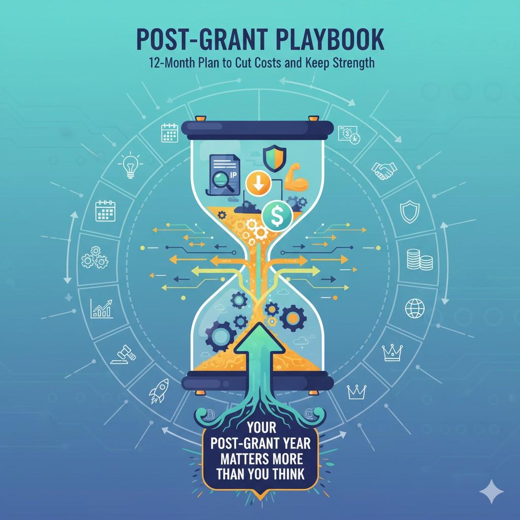 The post-grant year is where smart cost control meets strategic thinking. Founders who plan ahead end up spending less because they are choosing from a place of clarity.