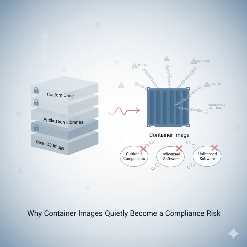 This sprawl makes compliance harder because no one knows which images actually matter. Scans run on everything or on nothing. Reports grow noisy and are ignored. Real issues hide inside the noise.