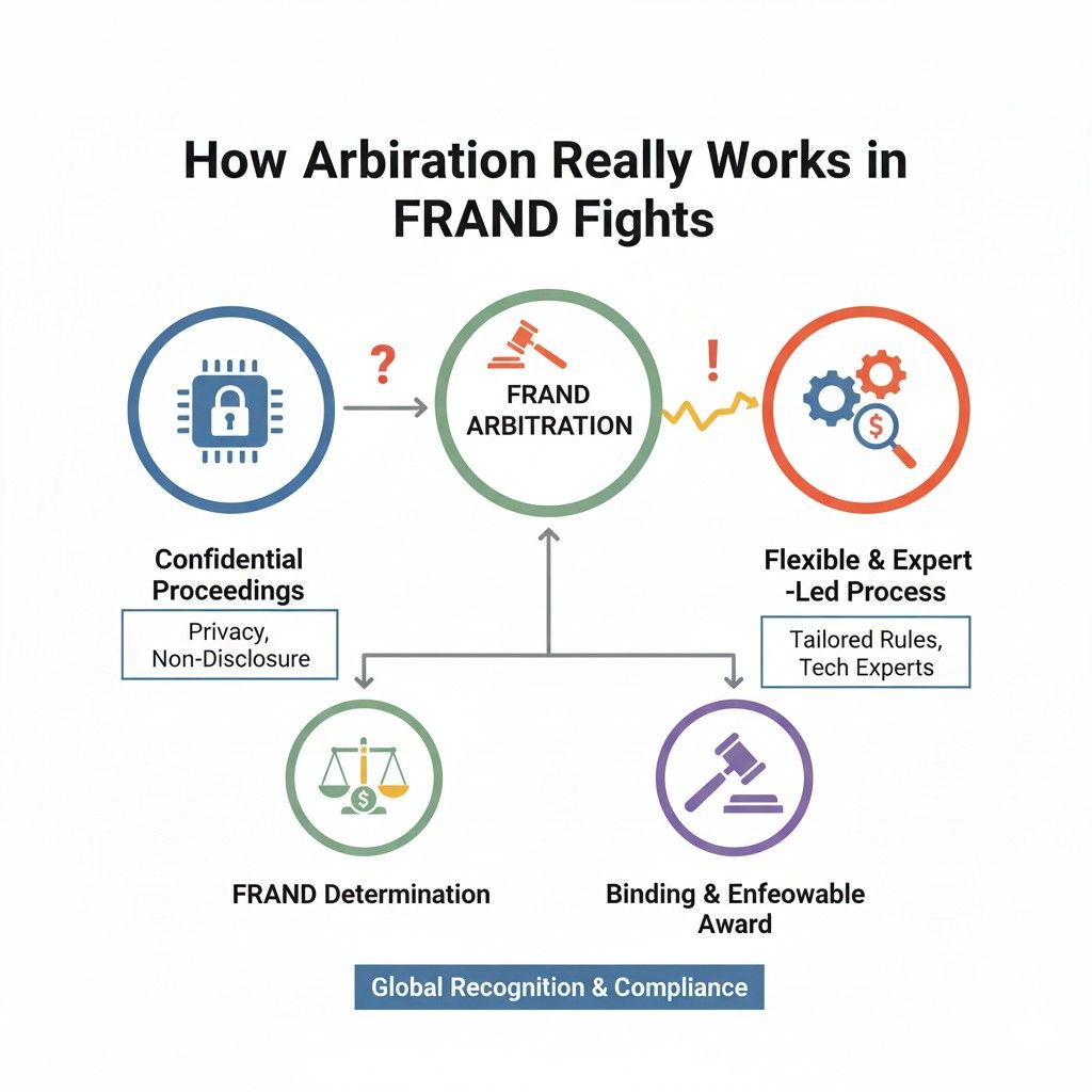 Instead of a judge who handles many types of cases, arbitration usually involves decision-makers with deep experience in patents, licensing, or standards. That focus can reduce misunderstanding and speed up outcomes.