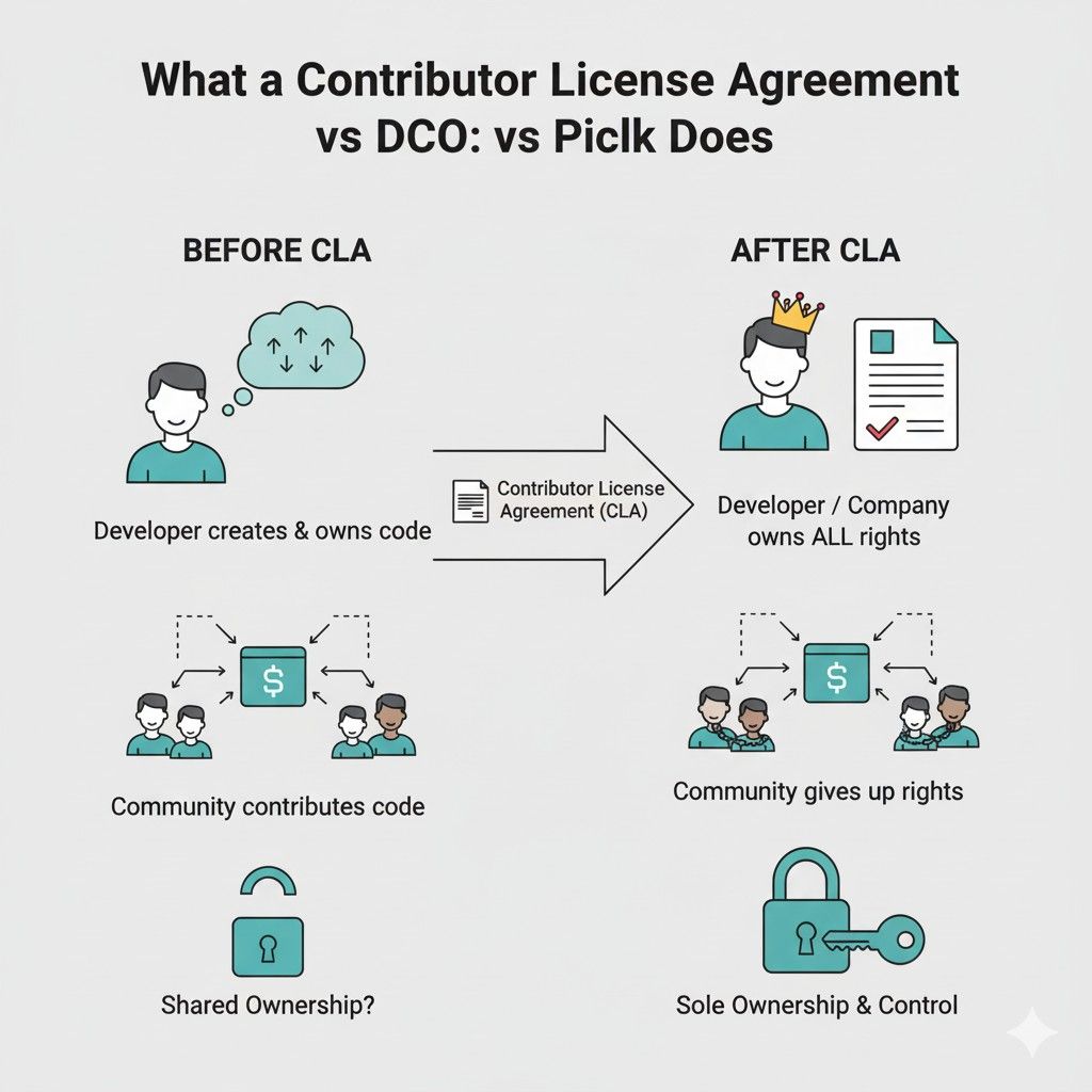 Without this, you may later discover that a contributor did not have the right to contribute what they did. That is a nightmare scenario during diligence.