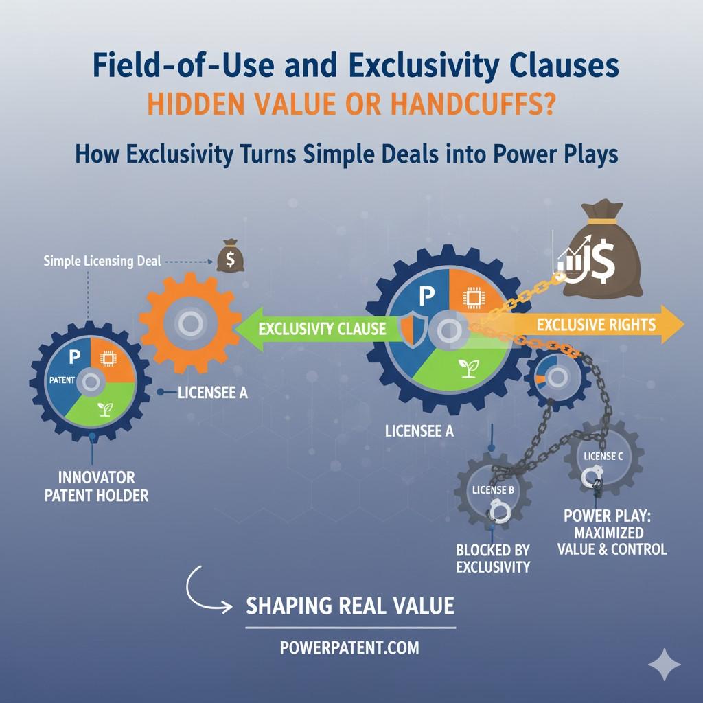 Worse, if you disclose too much too early without proper patent protection, you could limit your future ability to file at all. This is why founders who plan to negotiate exclusivity should protect their invention early.