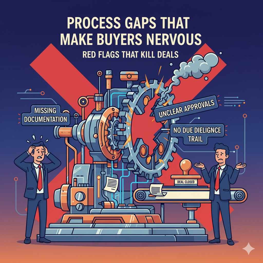 During diligence, this creates a simple problem. There is no single source of truth. When buyers ask how decisions were made or how risks were handled, answers vary by person. That inconsistency creates doubt.