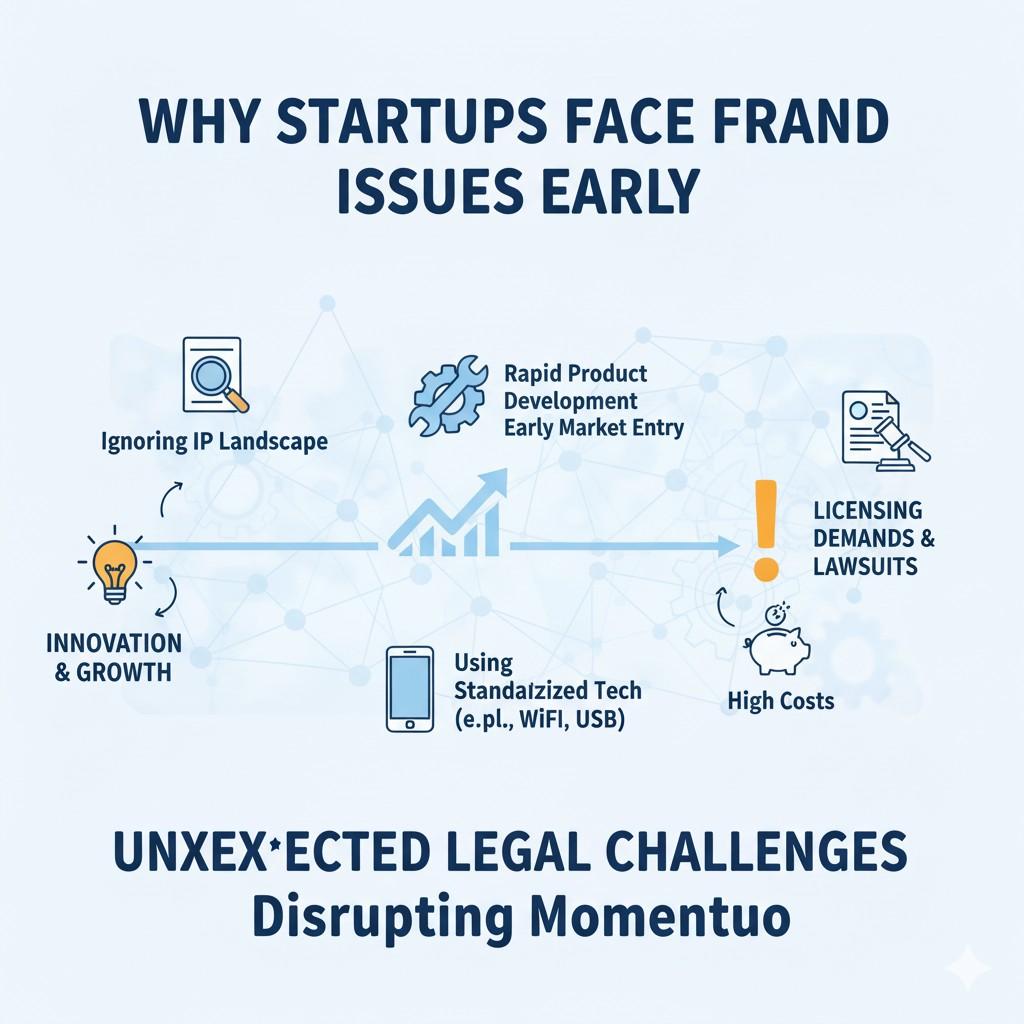 Patent holders track standards usage, not headcount. A ten-person startup shipping thousands of connected devices can attract more attention than a hundred-person company still in beta.