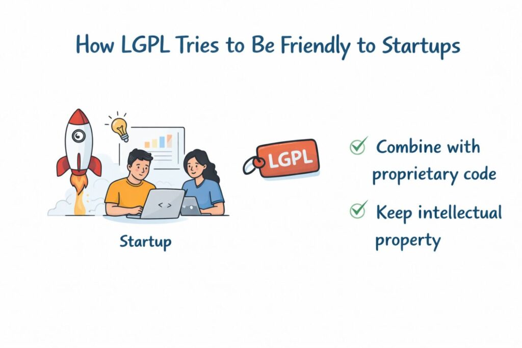 The goal of LGPL is to keep improvements to those libraries open, while allowing companies to build proprietary software on top of them. That is a big difference from GPL, which often reaches further into your product.