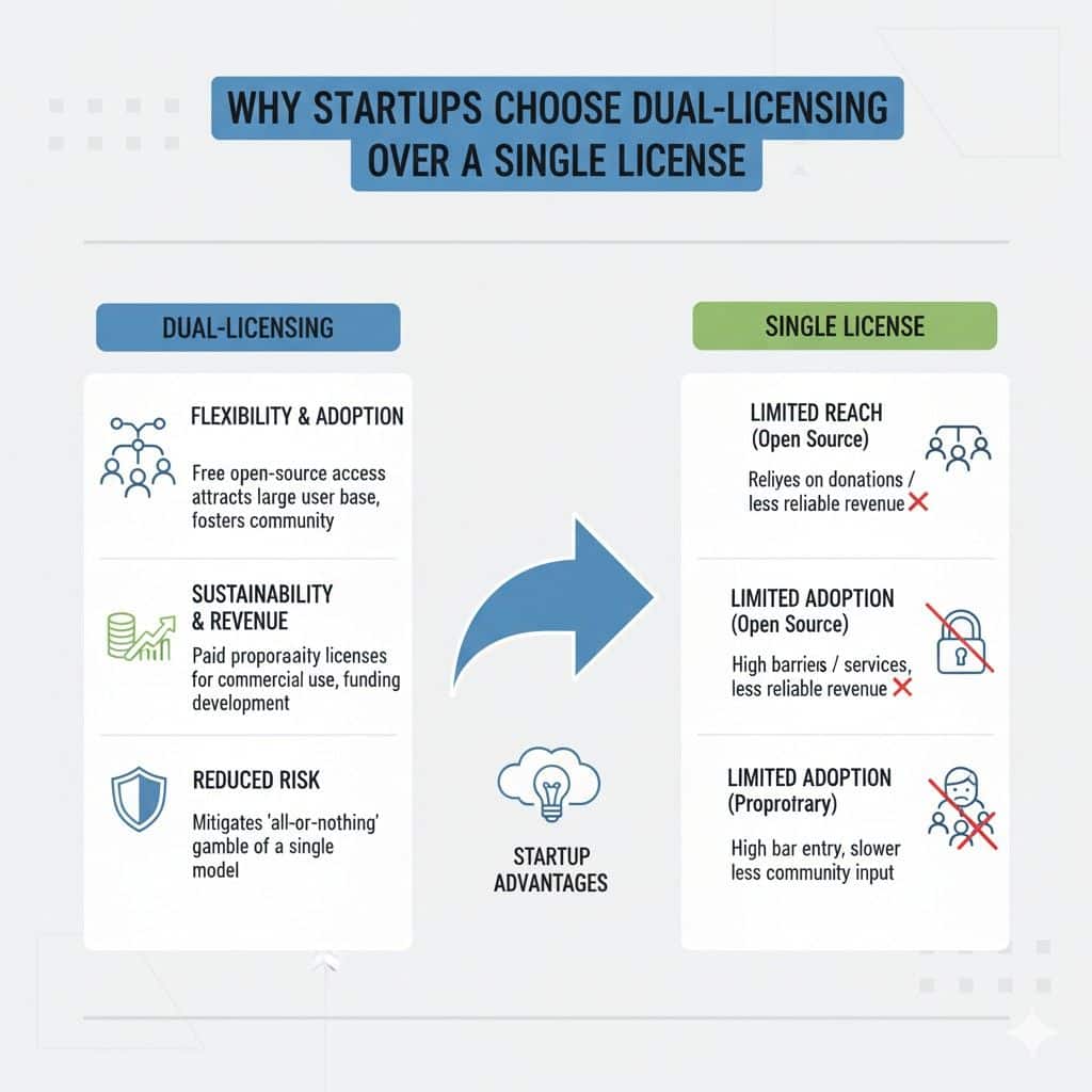 Dual-licensing, when explained simply, feels fair. People can use the product freely within clear limits. When they need more, they know exactly where to go.