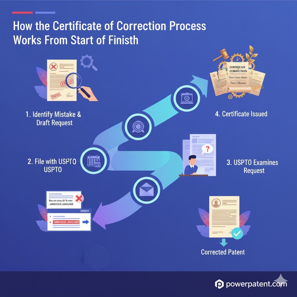 This transparency is important because it keeps the system fair. It shows that you made a correction but did not attempt to expand your invention or shift your claims after grant.