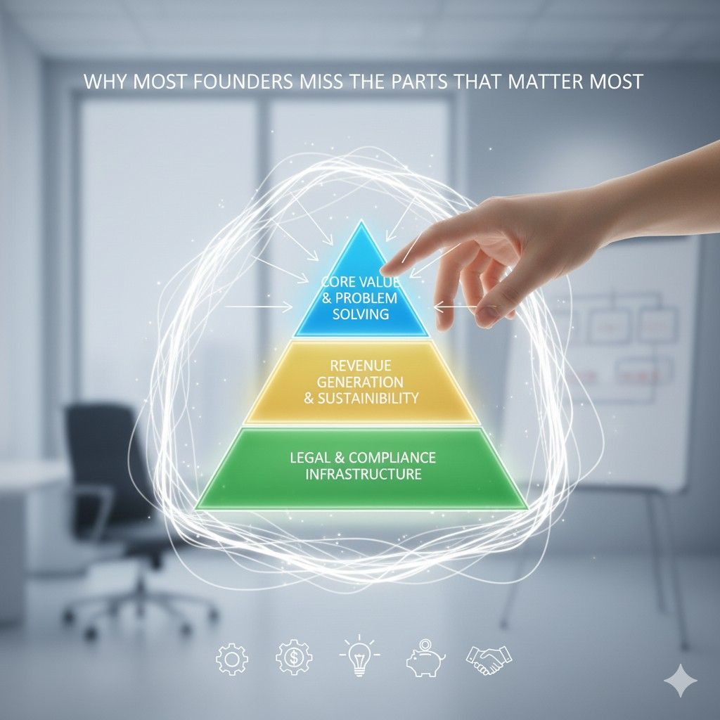 The biggest shift happens when founders realize that missing essential ideas is normal. It is not a failure. It is a pattern.