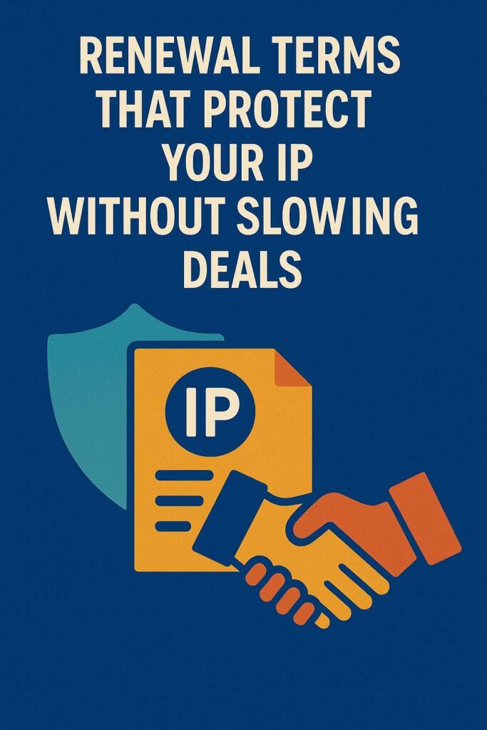If the customer continues using the invention and the revenue-aligned fee is paid each period, the license simply rolls forward. No re-signing. No new paperwork. No unnecessary drama.