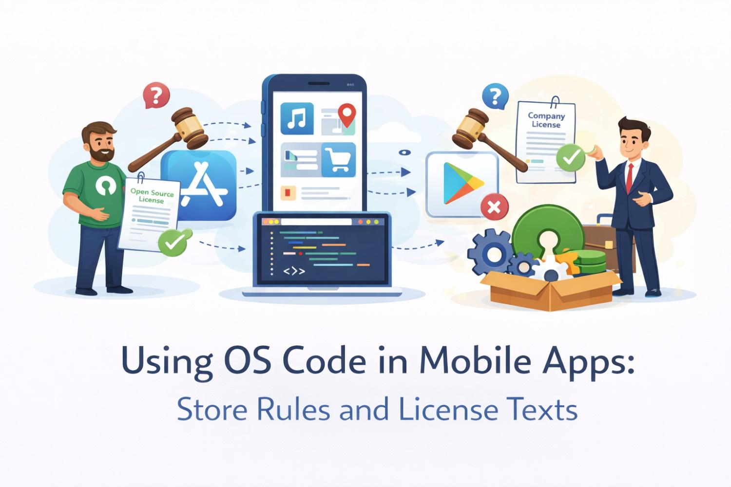 Using OS Code in Mobile Apps: Store Rules and License Texts