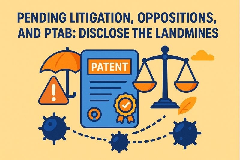 Pending Litigation, Oppositions, and PTAB: Disclose the Landmines