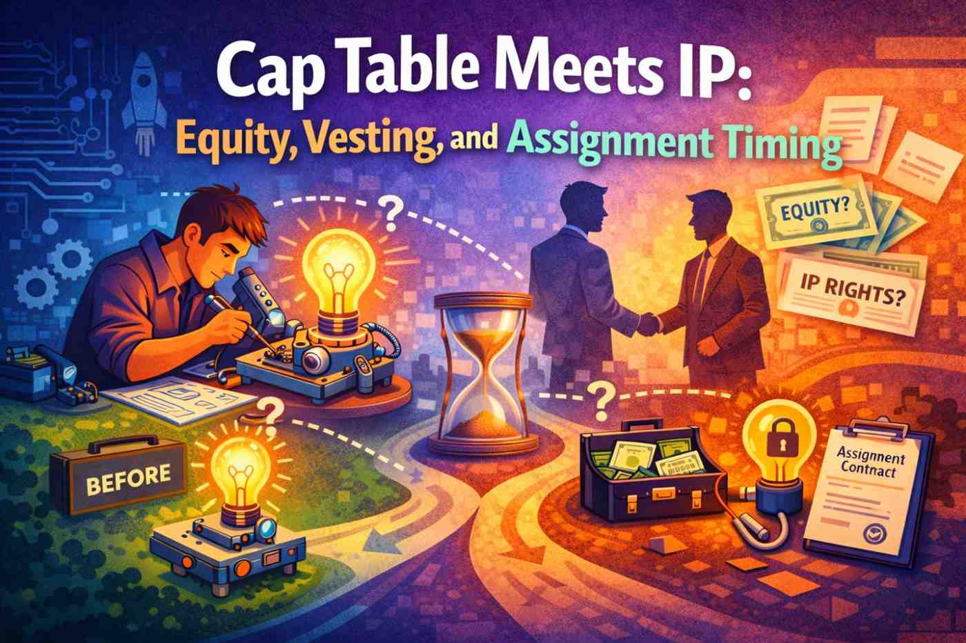 Align equity and IP. Learn how vesting, founder exits, and assignment timing impact ownership and deal value.