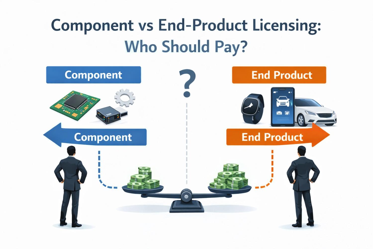 Understand the component vs device-level licensing debate and how courts and standards groups shape responsibility.