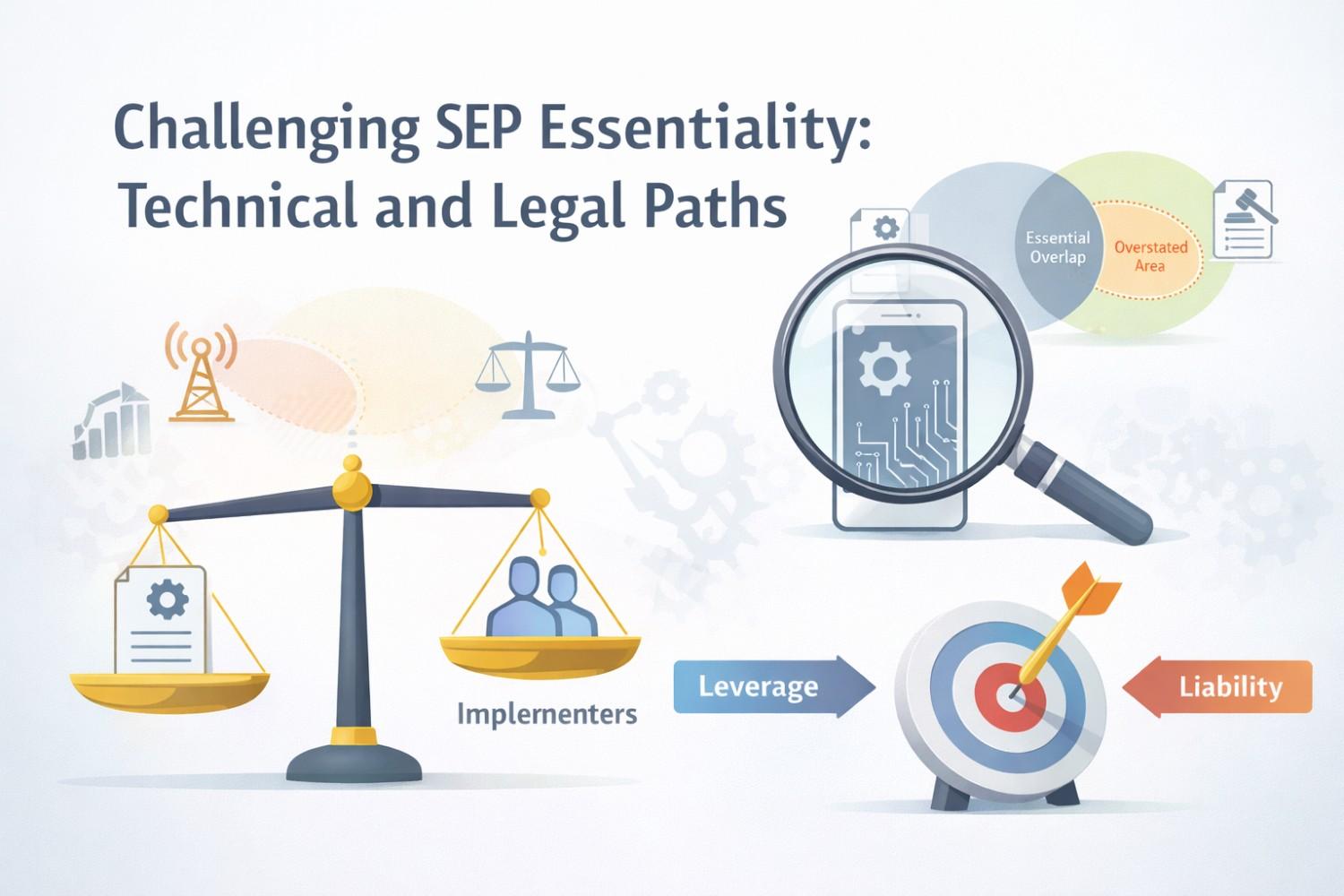 Learn how implementers challenge SEP essentiality with technical analysis, claim charts, and legal strategies.