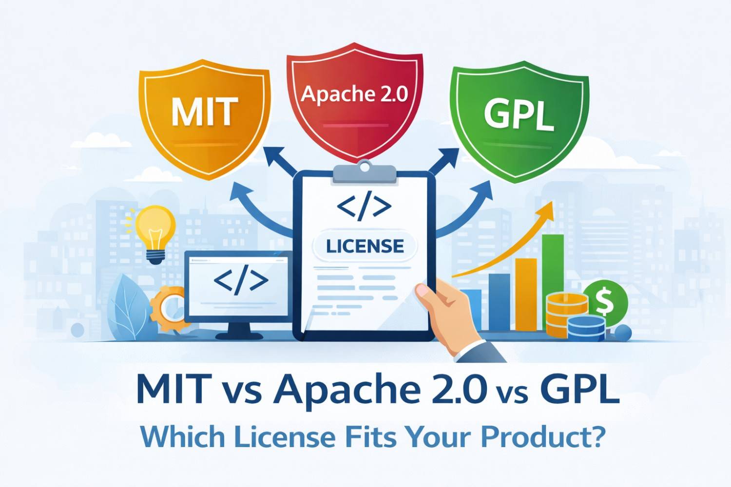 Compare MIT, Apache 2.0, and GPL licenses in plain English. Learn which open-source license fits your startup’s product and goals.