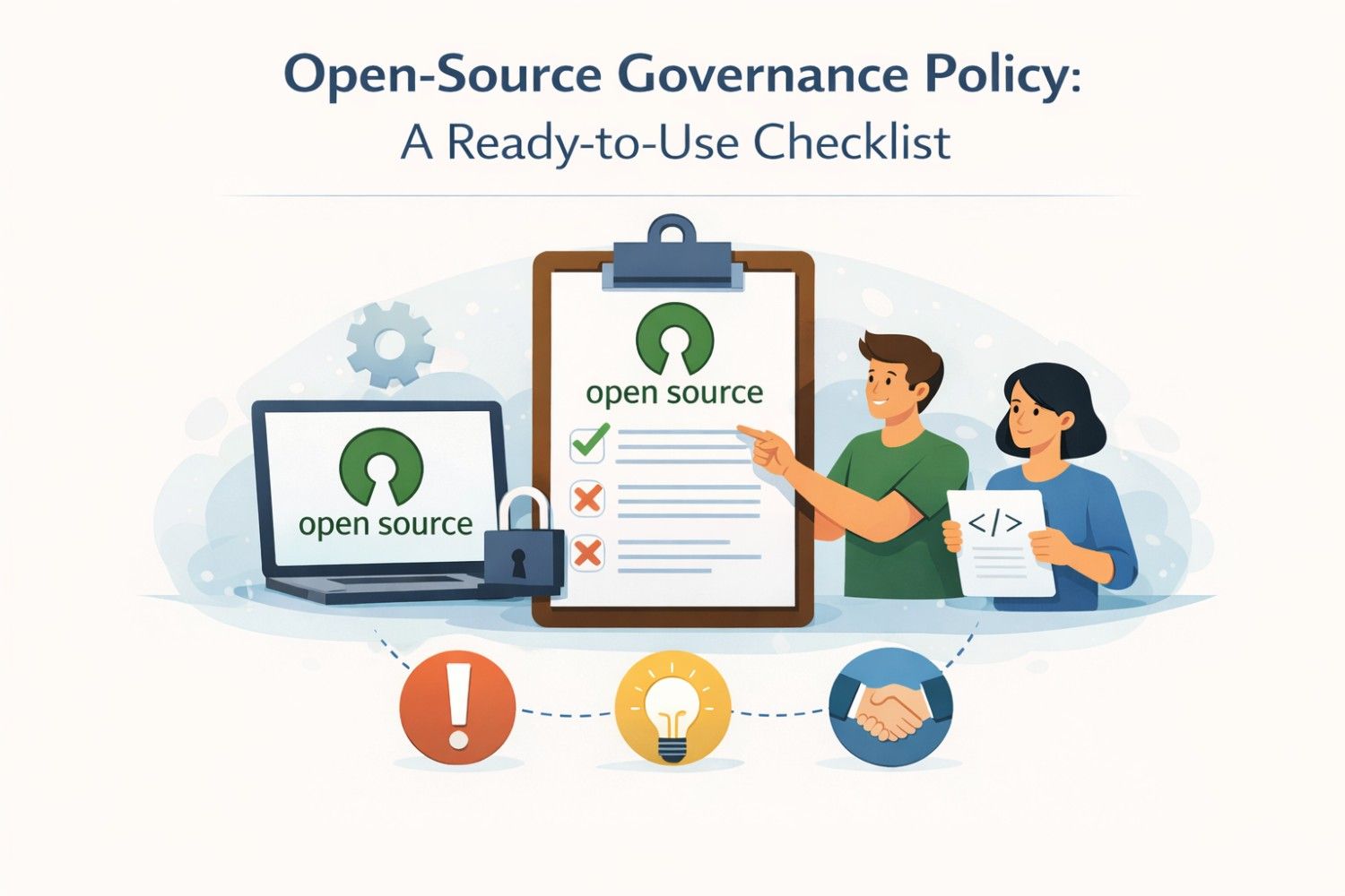 A simple governance checklist startups can use to manage open source use, contributions, and risk.