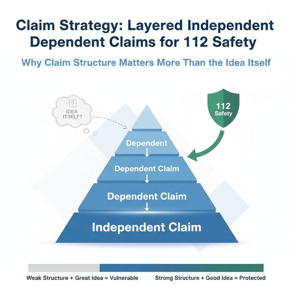 Courts, examiners, and competitors only look at your claims. If your claims are weak, narrow, confusing, or inconsistent, the idea behind them does not matter.