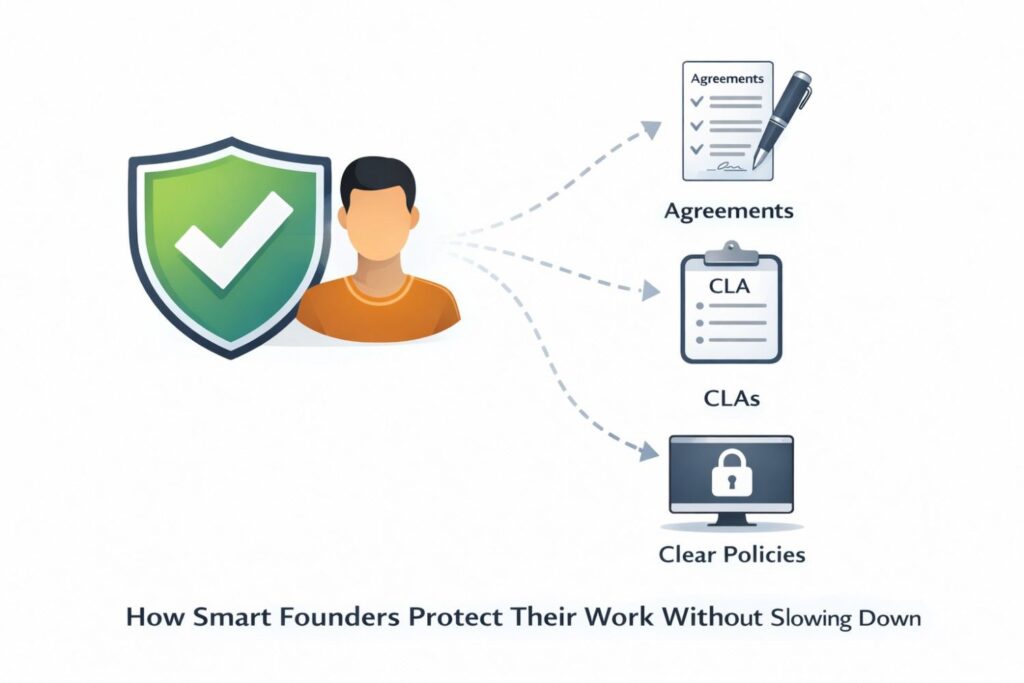 Founders document ideas as they appear. Invention records happen alongside product notes. Nothing dramatic. Nothing slow.