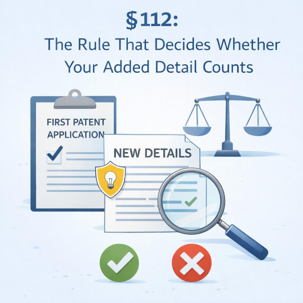 Every claim in a continuation must be clearly supported by the original text. That support does not need to use the same words, but it must teach the same substance.