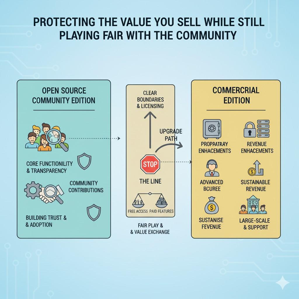 Without protection, the company carries all the risk while others can freely capture the upside. That imbalance makes long-term investment hard. Teams burn out. Innovation slows. The community suffers in the long run.