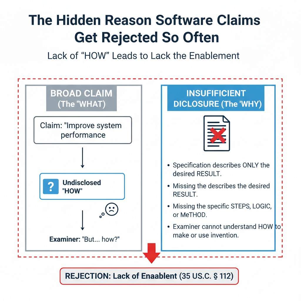 When the disclosure lacks grounding, claims feel detached. They float above the implementation instead of being anchored to it.