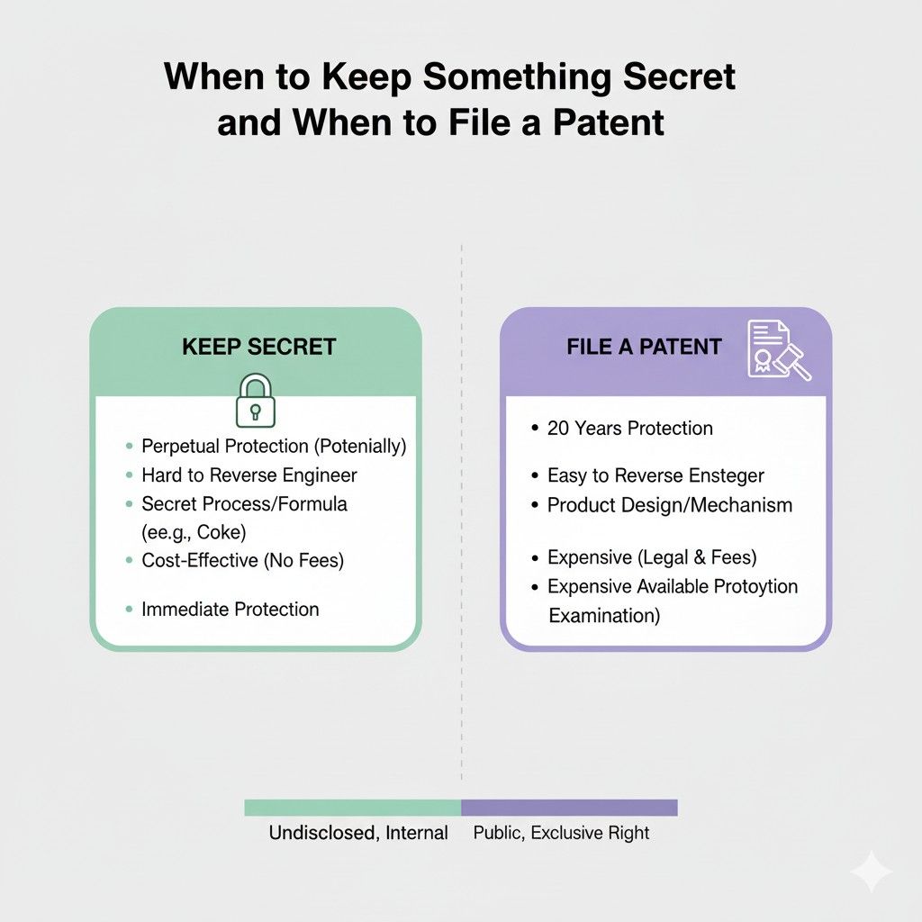 When sharing becomes unavoidable, relying on secrecy alone becomes risky. This is often the right moment to file.