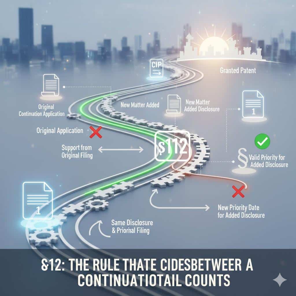 Before adding claims or filing follow-ons, they ask whether the original filing truly supports the direction they want to go. If it does, a continuation may be enough. If it does not, a CIP may be safer.