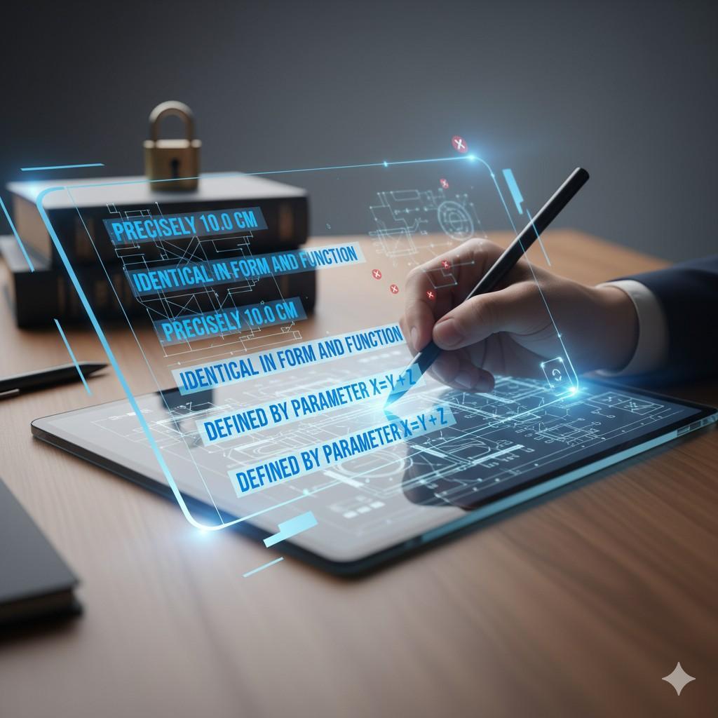 Relative terms are common escape hatches. If a competitor could reasonably say their system is not “about” a value or not “substantially” a condition, the claim may need reinforcement.