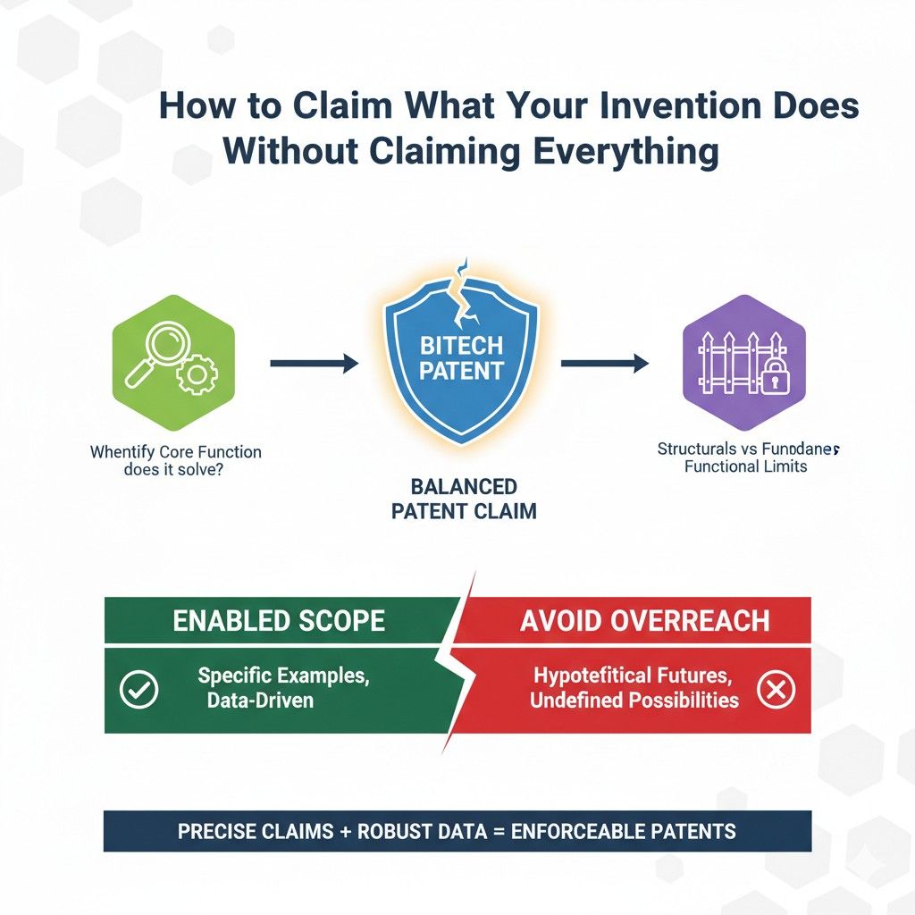 Those alternative paths should inform how functions are framed. The goal is not to block all science, but to cover reasonable substitutes that deliver the same value.