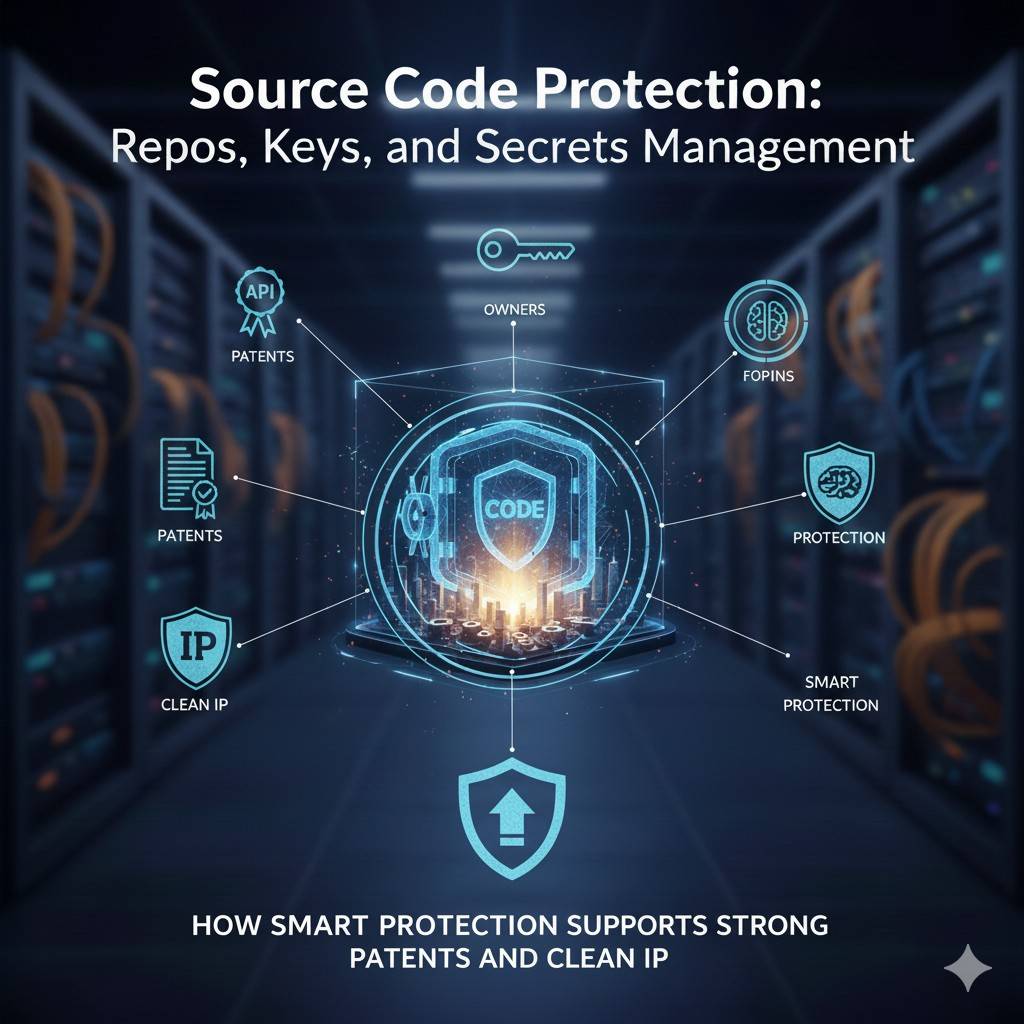 Clean repos, controlled access, protected secrets, and thoughtful documentation quietly build defensible IP over time. By the time you need patents, much of the hard work is already done.