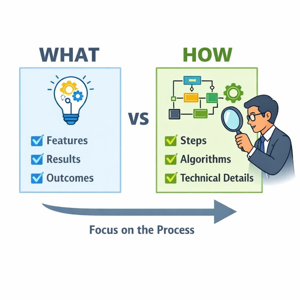 When the description explains data inputs, transformations, rules, and outputs in a connected flow, the invention becomes tangible. It stops looking like an idea and starts looking like a machine made of logic.