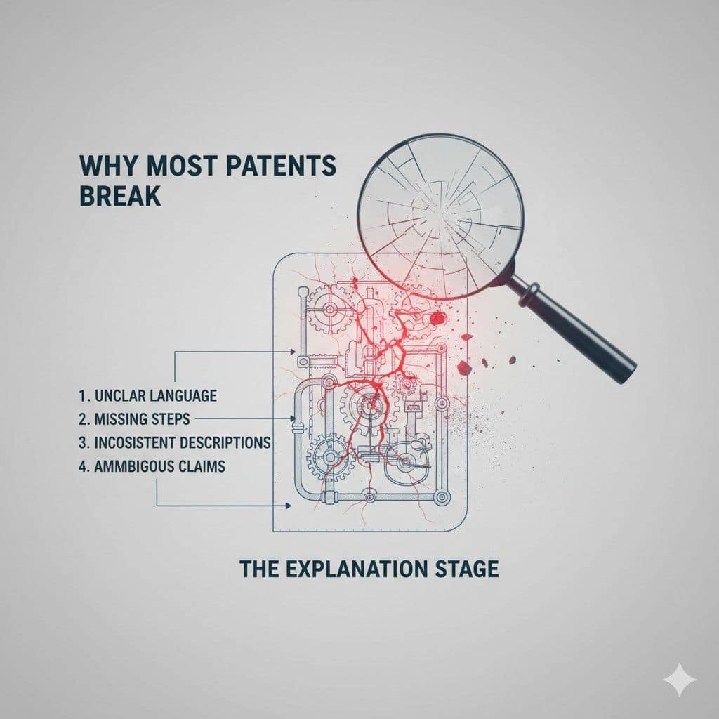 When these decisions are not explained, someone else can copy the core idea, tweak the missing decision point, and argue they are outside your claims. This is how patents lose ground without anyone realizing it until it is too late.