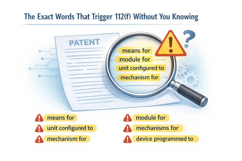 They ask what the words say on the page. If the words describe a function without clear structure, the court assumes you are asking for means-plus-function treatment.