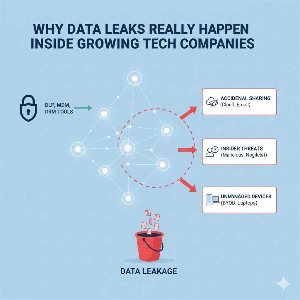 This is where tools and strategy meet. DLP, MDM, and DRM help control data today.