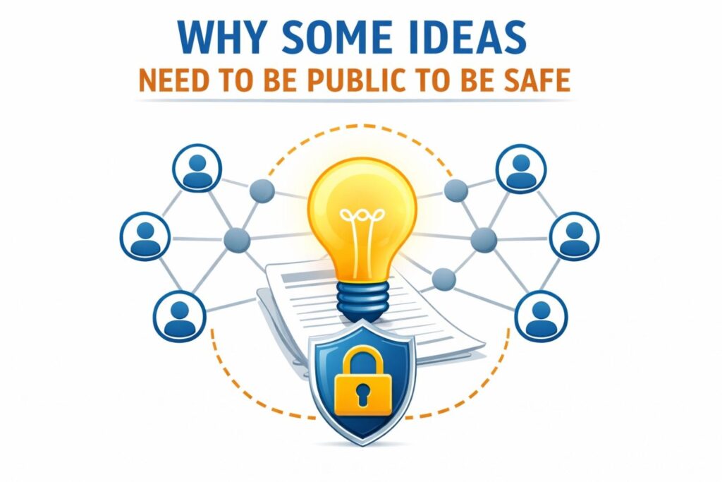 But silence also creates a vacuum. If your idea can be discovered independently, someone else can patent it before you. If your idea spreads quietly through use, others can copy it without asking.