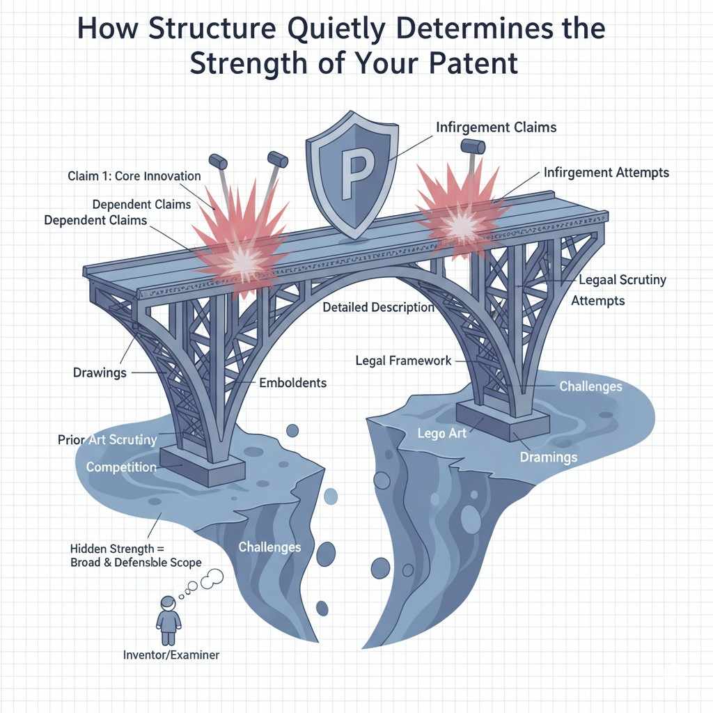 For example, saying a system includes a processor, a memory, and a network does not explain the invention. Almost every system has those. What matters is how data moves, when decisions happen, and what rules guide those decisions.