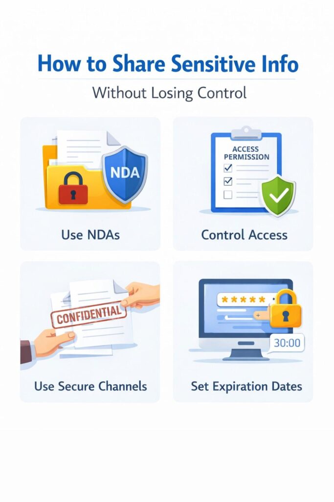 Before sharing anything sensitive, pause and ask why you are sharing it. What decision does it help? What action does it enable? If there is no clear purpose, sharing more detail rarely helps.