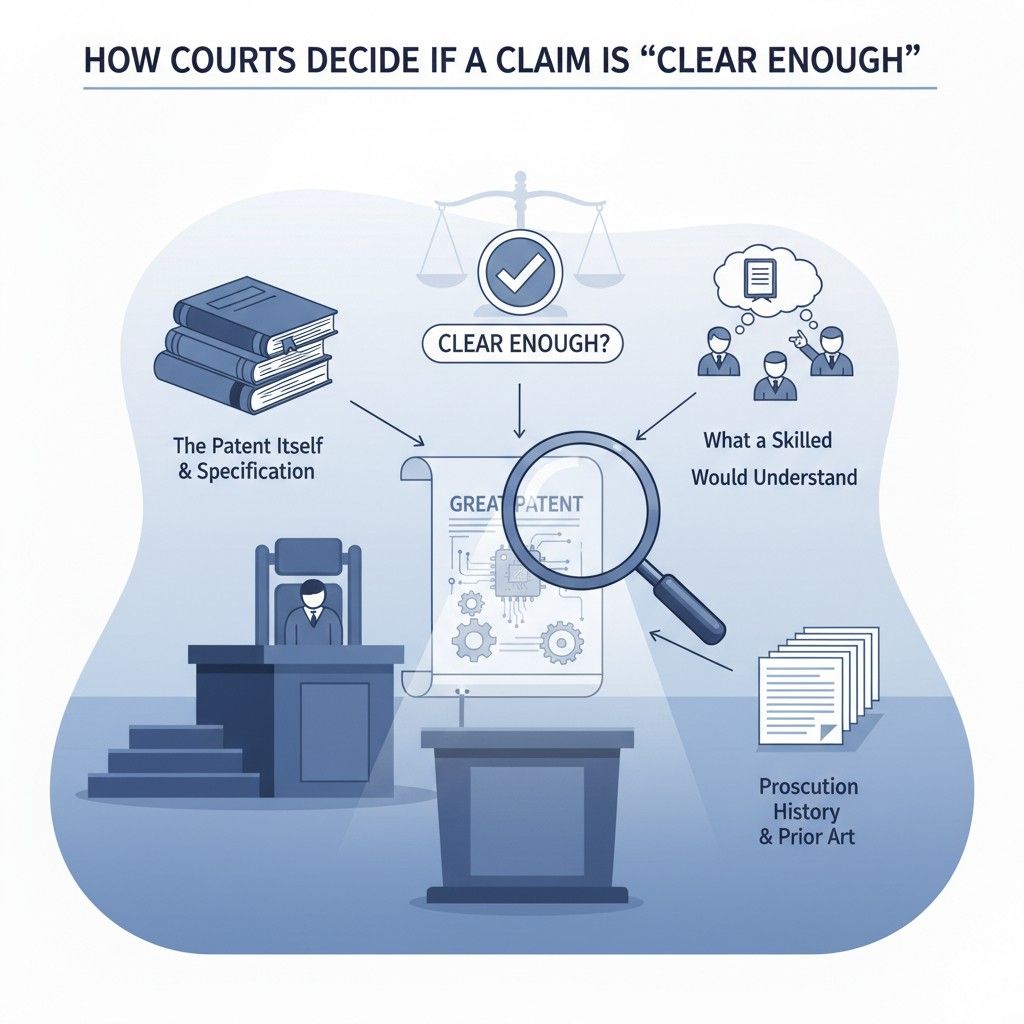 When a patent is challenged, courts begin with the claim language itself. They do not start with the product. They do not start with the inventor’s intent. They start with the words on the page.