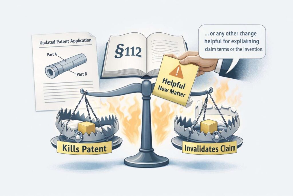 A patent that is vulnerable to new matter arguments is harder to rely on. That affects licensing leverage, defensive strength, and overall company value.