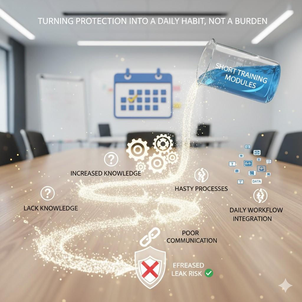 Short training modules are designed for these moments. They teach people what to do right before action happens. Over time, the brain links the lesson to the moment.