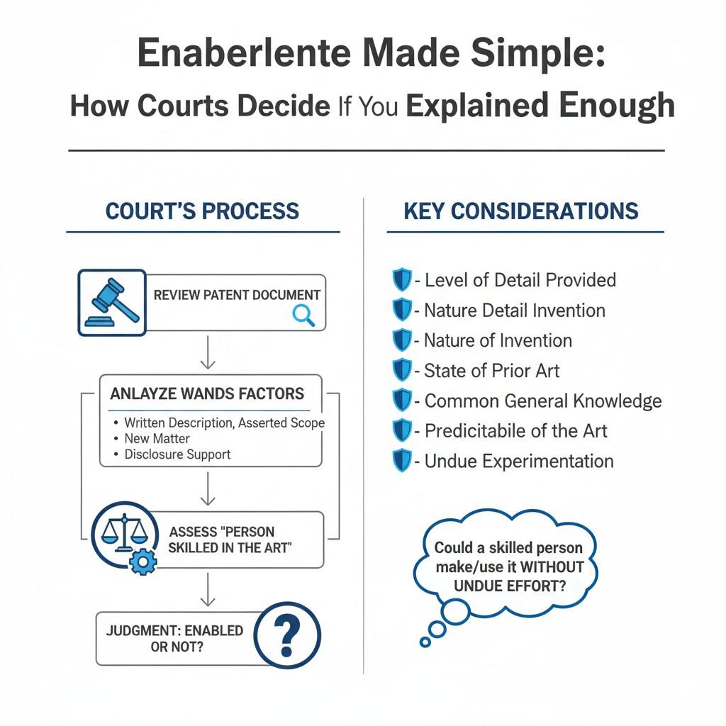 The court asks whether the patent stands on its own. If a step is missing, the court does not guess. If a choice is unclear, the court does not assume the best interpretation.